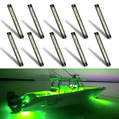 Boaton Marine Led Boat Lights Night Fishing Lights Boat Interior Lights No Drilling Install Boat Deck Lights Courtesy Lights Green